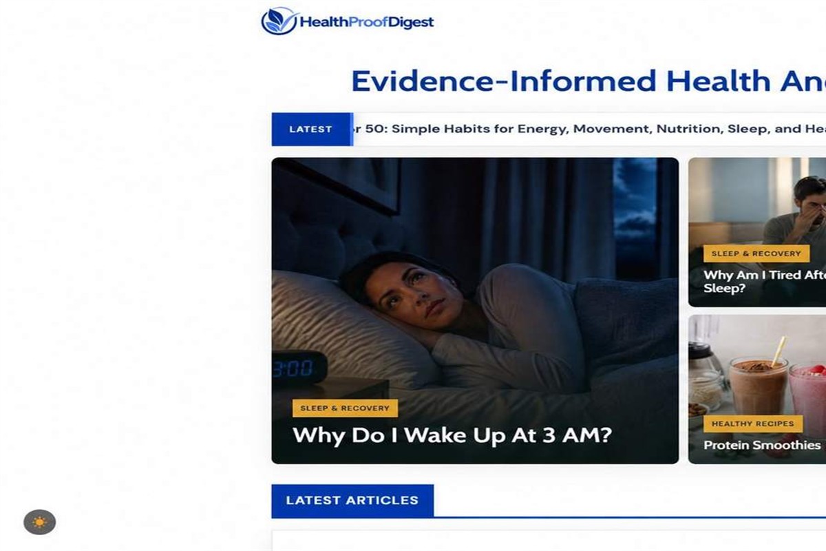 Health Proof Digest web sitesi arayüz detayı 1