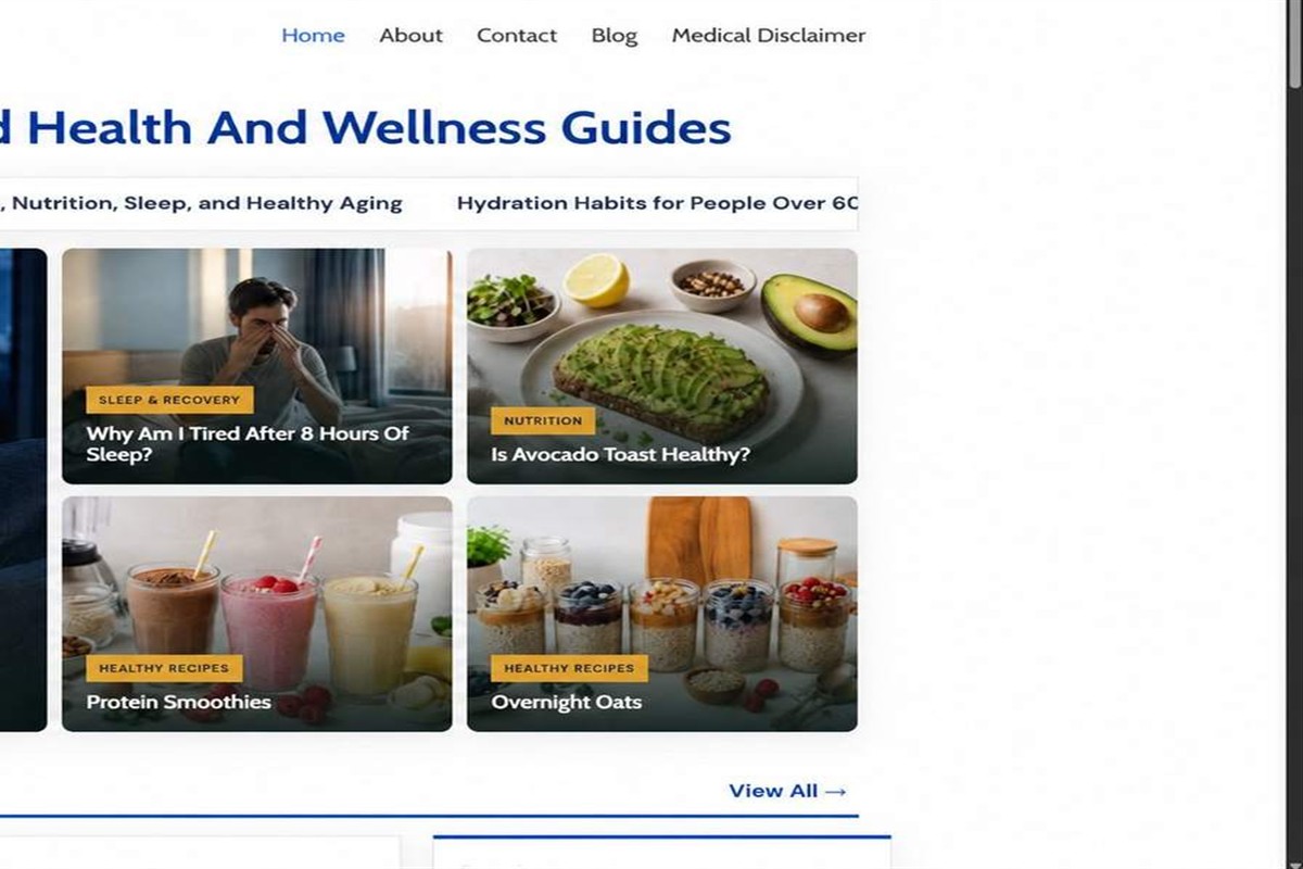 Health Proof Digest web sitesi arayüz detayı 2