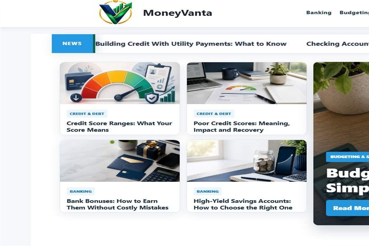 MoneyVanta web sitesi arayüz detayı 1