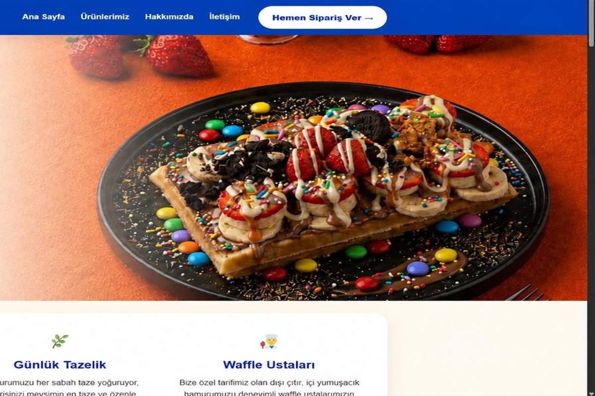 Sweety Bakery web sitesi arayüz detayı 2